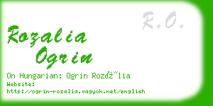 rozalia ogrin business card